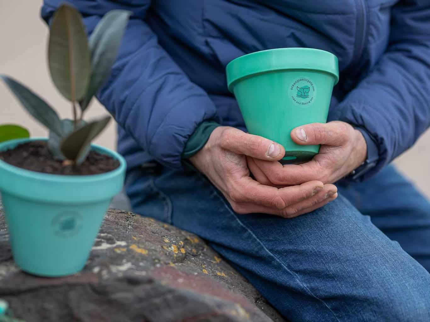 These Recycled Plastic Plant Pots Are Made From Fishing Nets